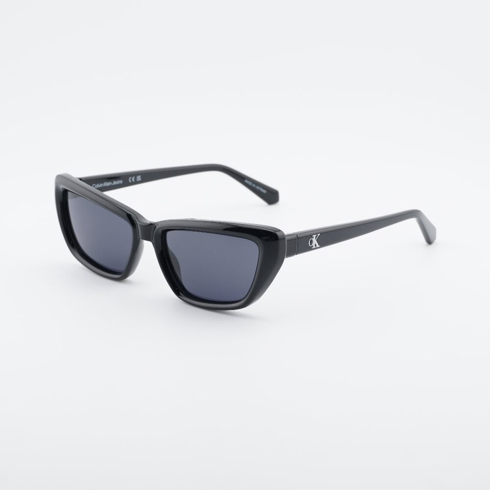Calvin Klein Jeans CKJ24623S 001 Sunglasses Black Cat Eye Frame, Black Lenses